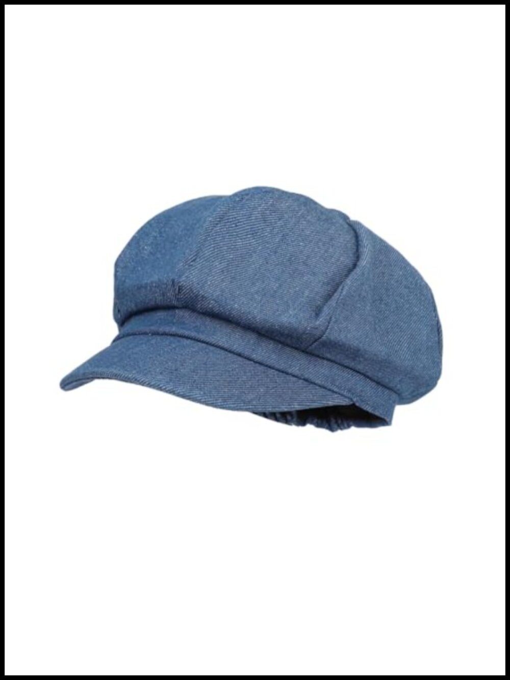 Denim Newsboy Cap Cabbie Visor Hat Elastic Back One Size